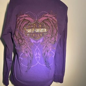 Harley-Davidson Motorcycle Biker Angel Wings Purple
Long Sleeve Shirt